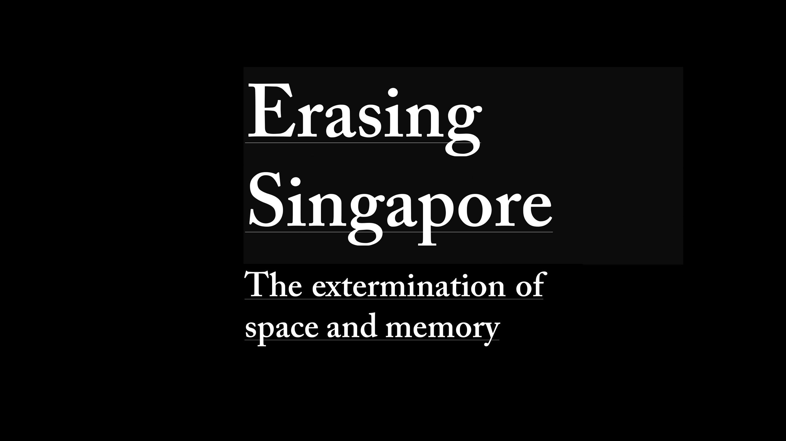 “Erasing Singapore” to be exhibited in Seoul
